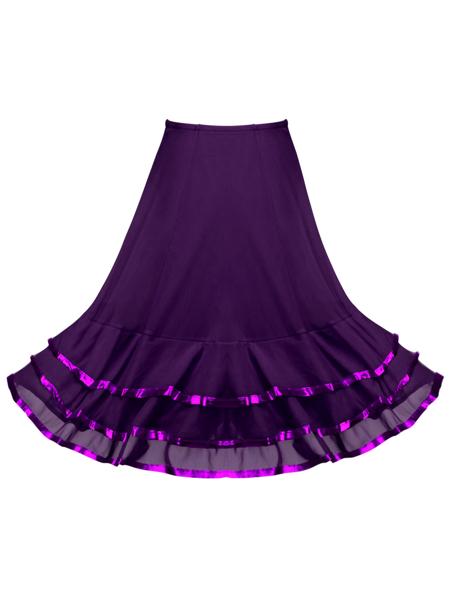 YIZYIF Kids Girls Tiered Long Dance Skirt Full Circle Skirt for