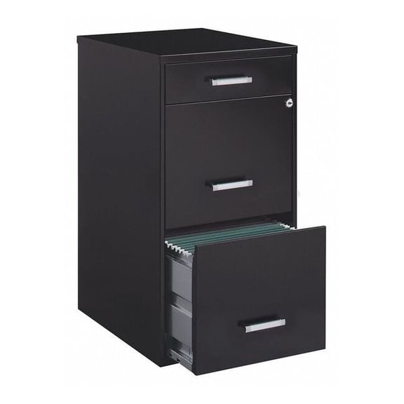 Space Solutions 14.25 in W 3 Drawer SOHO Vertical, Black 20990