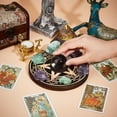 thumbnail image 3 of Soporte de exhibición de esfera de cristal de madera con pentagrama, soporte de cristal, artículos de bruja, altar wiccano, decoración redonda plana, suministros de brujería, bandeja pequeña para, 3 of 8