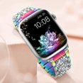 thumbnail image 5 of Correa de repuesto para Apple Watch de 41 mm, 38 mm y 40 mm, serie 7, serie 6, 5, 4, 3, 2 y 1 SE, con diamantes de imitación de acero inoxidable y metal., 5 of 5