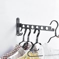 thumbnail image 3 of Wall-mounted clothes rack, wall-mounted hanger drying rack, 90-rotation wall-mounted foldable clothes rack (black, 1), 3 of 4