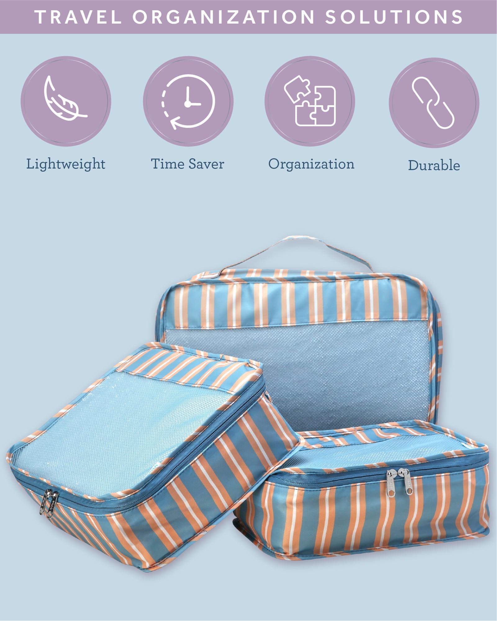 Bliss Packing Cubes Compression Bags Organizer for Luggage with Laundry Bag 5 Piece Set