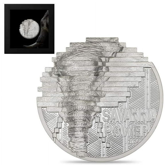 2024 Cook Islands 2 oz Silver Reconstruction Elephant Coin