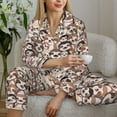 thumbnail image 6 of Sikiie Brown Sloth Pajamas for Women Set, Womens Pajama Sets, Lounge Sets for Women, 2pjs for Women-Large, 6 of 7