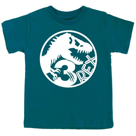 

Three T-Rex Fossil Dinosaur 3rd Birthday T-Shirts for Baby Girls and Boys Third Birthday Outfit Oceanside Shirt 4T