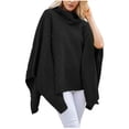 thumbnail image 1 of Timegard Women's Sweater Plus Size Turtleneck Side Split Asymmetric Knitted Pullover Tops Fall Fashions, 1 of 6