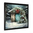 thumbnail image 2 of Designart "Winter Green Christmas Wreath II" Floral Framed Wall Art Decor - Traditional Green Wreath Entryway Framed Wall Art, 2 of 6