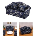 thumbnail image 3 of Madera Mini Sofá doble individual y muebles de cojín 1:12 Sunnimix Azul, 3 of 8