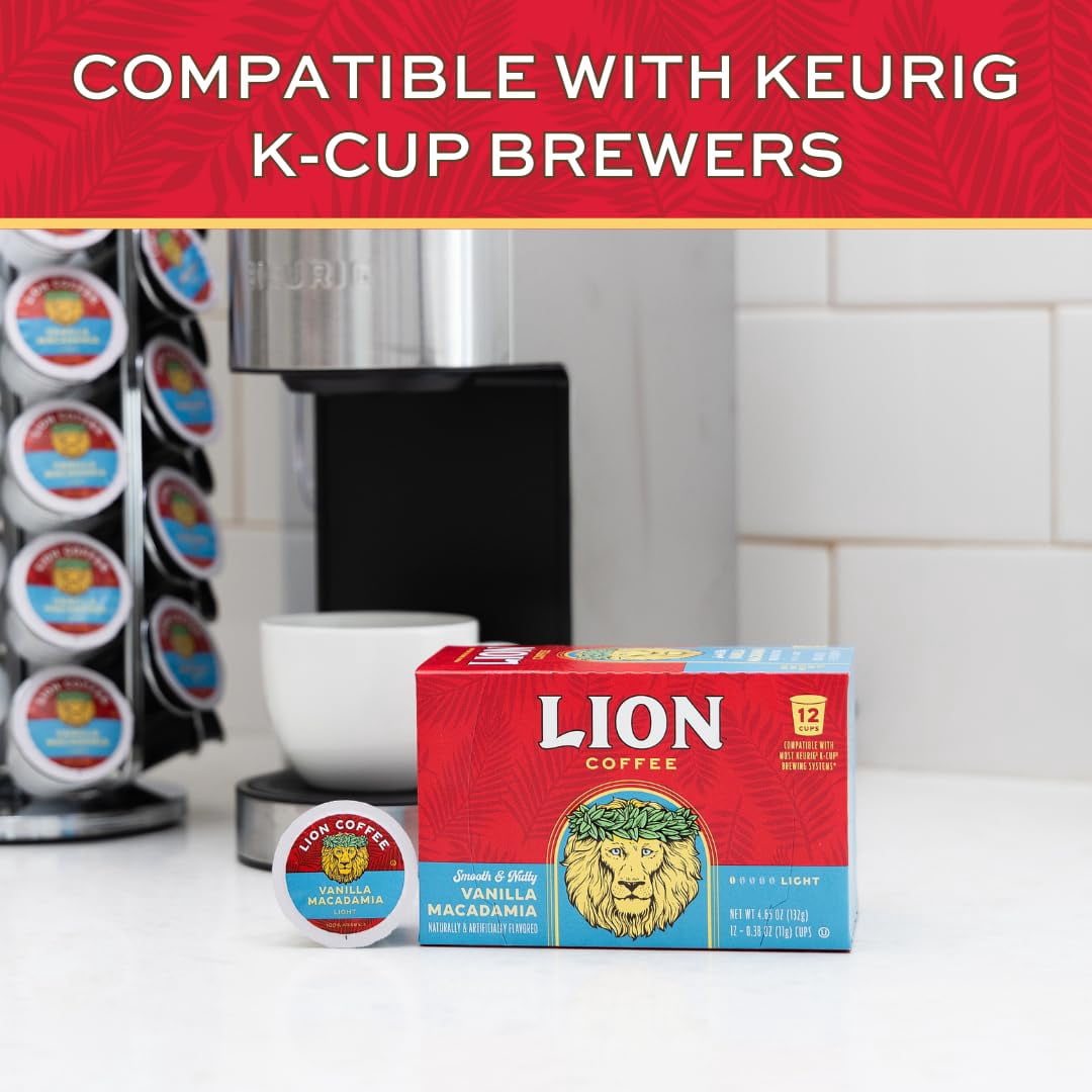 Lion Coffee Single Serve Pods Sampler Collection, 12 pods per Box (3 Boxes)