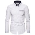thumbnail image 2 of BiZtdJrK Mens Wedding Party Elegant Dress Shirt 2025 Fall Long Sleeve T-shirts Button Down Casual Business Shirts Regular Fit Formal Shirts Today's Lightning Sales White M, 2 of 4