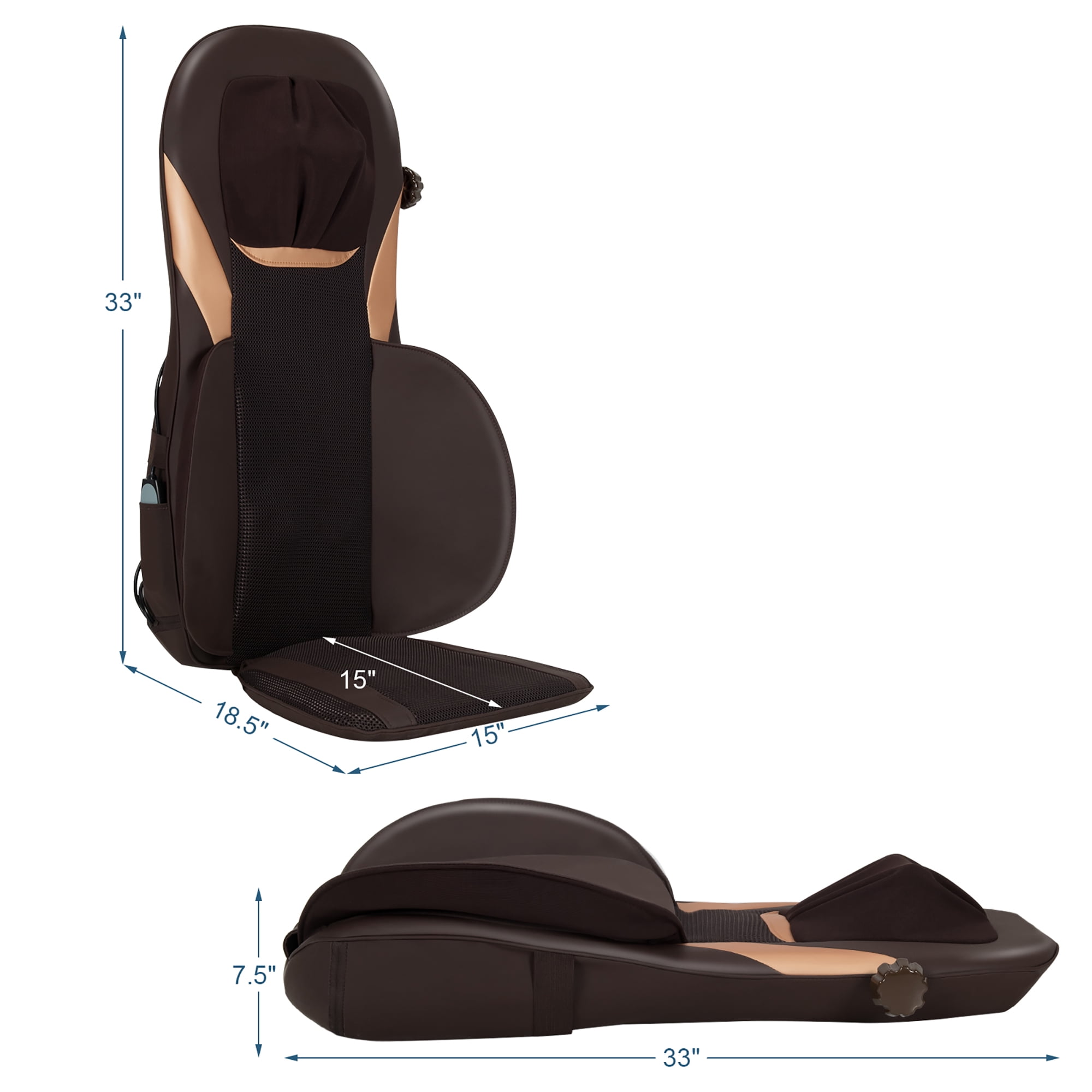 Costway Shiatsu Massage Cushion w/Heat Massage Chair Pad Back
