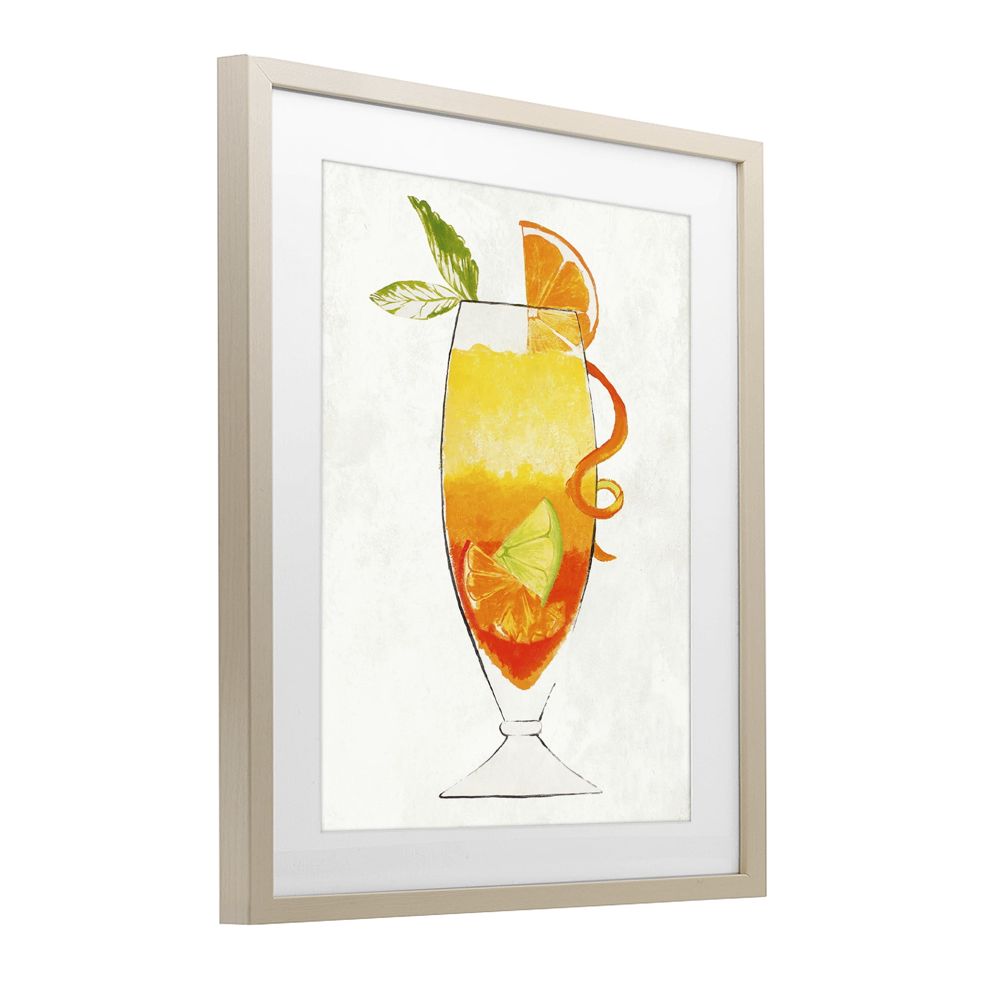 Stupell Industries Summer Cocktail Orange Fruit Birch Framed Print Under Glass, design by Lorenzo Collective