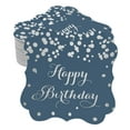 thumbnail image 1 of Inkdotpot Pack Of 100 Happy Birthday Paper Tags DIY Craft Bracket Shape Real Silver Foil Hang Tags, 1 of 6