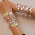 thumbnail image 2 of Lerpwige Holography Acrylic Geometric Bracelet Irregular Shape Dramatic Fashion Jewelry, 2 of 20