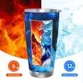thumbnail image 5 of Bingfone Blue Fire Cool Wolf for 20 Oz Stainless Steel Travel Mug Double Wall Water Coffee Cup for Home,Office, Outdoor Works Great for Ice Drinks and Hot Beverage-Without Straw, 5 of 8