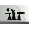 thumbnail image 2 of Kingston Brass KS4940CML Manhattan Widespread Bathroom Faucet with Brass Pop-Up, Matte Black, 2 of 8