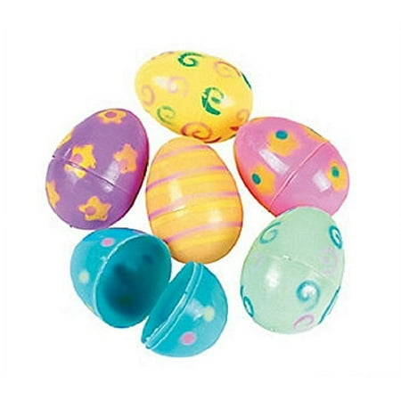 Plastic Pastel Printed Easter Eggs (1 Dozen)