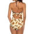 thumbnail image 6 of One Piece Swimsuit Women Tummy Control - V Neck Hamburger Chicken Legs Halter Swim Suits for Women 2025, Padded Full Coverage Bathing Swim Suit for Women, 6 of 7