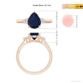 thumbnail image 4 of ANGARA Natural 1.75 Ct Pear Sapphire Ring with Trio Diamond Accents in 14K Rose Gold for Women (Size-9x7mm) | September Birthstone, Anniversary, Jewelry Gift for Women | Natural Sapphire Ring, 4 of 8