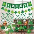 thumbnail image 2 of Decoración irlandés Tarjetas en Colgantes decorativas Letras irlandesas significativas remolinos Decoración de flores tiradas para juego Gloria Decoraciones del día irlandés, 2 of 9