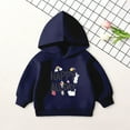 thumbnail image 2 of newwalpole Toddler Baby Boys Girls Hoodies Sweatshirt Basic Solid Color Pullover Tops Fall Winter Cotton Cute Clothes Navy for Size 18-24 Months, 2 of 7