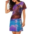 thumbnail image 2 of Balery Capybara Bathtub Fun Camisón de manga corta con cuello redondo para mujer, cómodo y elegante., 2 of 6
