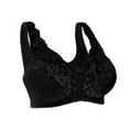 thumbnail image 2 of Monfince Women Lace Racerback Front Close Bralette Padded Deep V Neck Crop Top Wireless Bra, 2 of 7