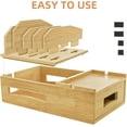 thumbnail image 3 of HLONK Bamboo Charging Station for Multiple Devices  Desk Docking Station with Removable Divider Slots and Drawer  Bedside Charging Station Compatible with Smartphone  Tablet  Laptop  Earp, 3 of 8