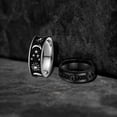 thumbnail image 5 of YAZI Mens Spinner Ring for Anxiety Relief - 8mm Stainless Steel Black Fidget Anxiety Ring Inlay Curb Chain Jewelry Gift Size 7-13, 5 of 7