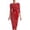 *Red, variant on ClodeEU Women's Polka Dot Round Neck 3/4 Sleeve Self Belt Waist Bodycon Midi Pencil Dress,Vintage Elegant Cocktail Party Dress Army Green,Women's Plus L