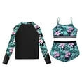 thumbnail image 4 of YONGHS Kids Girls 3 Piece Tankini Swimsuits Long Sleeve Rashguard Swimwear Set UPF 50+ Lily-B 12, 4 of 5