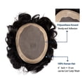 thumbnail image 3 of Toupee for Men Mono Top with Poly Coating Around Human Hair Mens Hair Prosthesis, 3 of 7