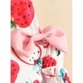 thumbnail image 6 of One opening Baby Girl Summer Lovely Romper Pants Sleeveless Backless Strawberry Print Short Bodysuit + Head Band, 6 of 8