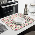 thumbnail image 2 of 2 Pcs Daisy Floral Dish Drying Mat - 16 X 18 Inch Absorbent Microfiber Kitchen Counter Mat – Quick-Dry Dish Rack Alternative, Dish Drying Pad for Dishes, Cups, Utensils, Pots & Pans, 2 of 3