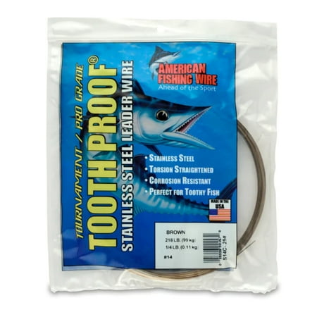 UPC: 0035926021570 | AFW Tooth Proof Camo Brown Stainless Steel Single Strand Leader Wire