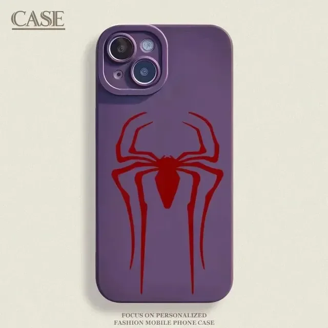 Marvel Spider Man Phone Case For iPhone 14 15 11 Pro Max XR XS X 7 8 Plus12 13 Mini Red Spider Logo Soft Silicone Back Cover DMH