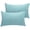 Aqua, variant on LuxClub Collection Pillowcases 2 Pack - Wrinkle Free Cooling Pillow Cases with Satin Trim - Machine Washable Hotel Bedding Silky Soft - Medallion Gold Queen