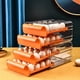 thumbnail image 3 of Organizador de huevos para refrigerador, huevera automática con ruedas y diseño deslizante para una fácil recuperación de los huevos, huevera de gran capacidad para almacenamiento fresco, contenedor, 3 of 4