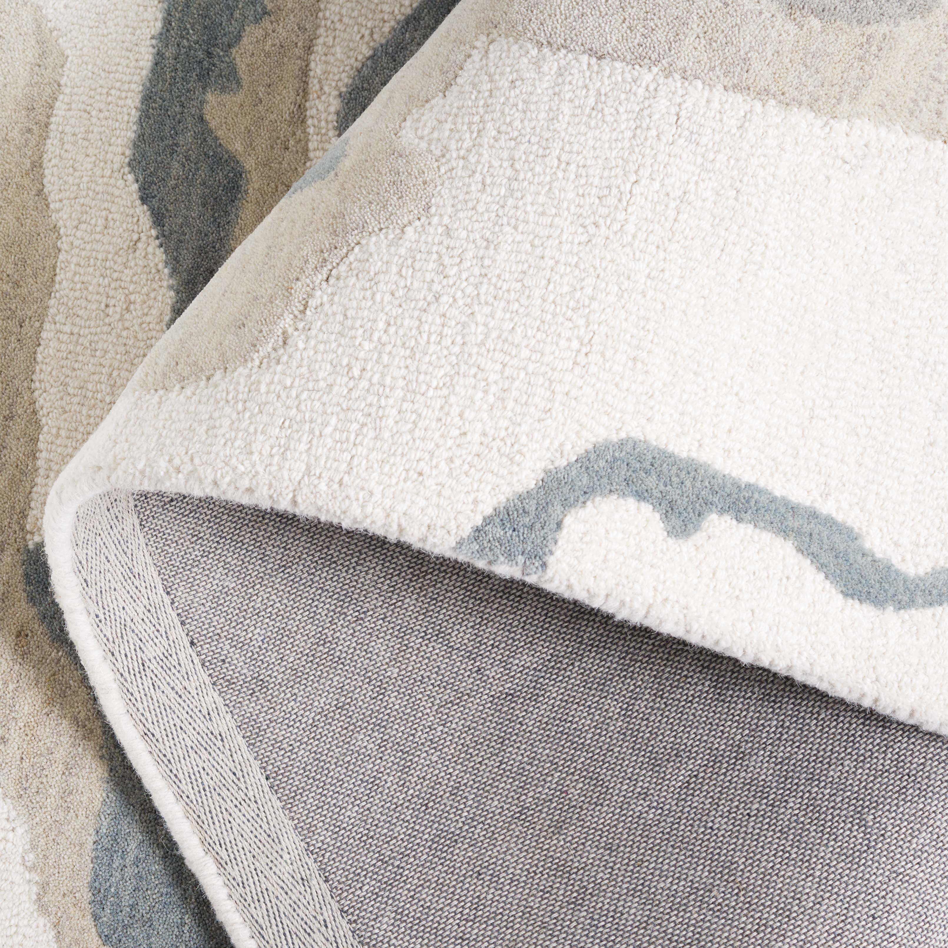 SAFAVIEH Rodeo Mario Abstract Wool Area Rug, Ivory/Gray, 5' x 8'
