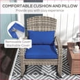 thumbnail image 3 of Outdoor Adirondack Rocking Chair, Navy Blue PE Rattan with High Back, Cushion & Pillow for Patio | Navy Blue | Rattan, 3 of 10