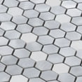 thumbnail image 3 of Modket White Marble Metallic Aluminum 1" Hexagon Modern Mosaic Tile Backsplash Kitchen, 3 of 5