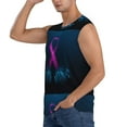 thumbnail image 3 of Easygdp Two Human Hands are Holds Pink Ribbon Awareness Men's Breathable Tank Tops Sleeveless Sporty T Shirts for Basketball, Mountaineering, Bodybuilding -Small, 3 of 8