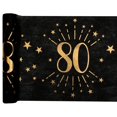 thumbnail image 1 of Exquisite 80th Birthday Gold Table Runner - Party Elegance & Trendy Vibes, 1 of 3