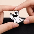 thumbnail image 5 of Mini White Ghost Shaped Halloween Decorative Badge Brooch, Lightweight Cute Spooky Accessory, Lovely Pin Ornament for Clothing Backpack Bag Holiday Party Outfit Matching, 5 of 8