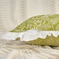 thumbnail image 3 of Unique Bargains Set of 2 Leaf Print Pillow Covers with Ruffled Trim Dark Khaki 20" x 12", 3 of 7