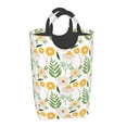 thumbnail image 4 of DouZhe 50L Rectangular Laundry Basket, Green Flower Floral Prints Waterproof Foldable Laundry Hamper with Aluminum Handles, 4 of 6