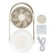 thumbnail image 1 of Ventilador pequeño de mesa con luz LED, 10000mAh, USB montado en la pared, 110°, vibración automática, Control remoto, lámpara nocturna, ventilador de escritorio, color beige, 1 of 14