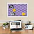 thumbnail image 3 of PinPix 24x16 Custom Cork Bulletin Board Quatrefoil Purple Poster Board Has a Fabric Style Canvas Finish, Framed in Quatrefoil Purple, by ArtToFrames (PinPix-282), 3 of 6