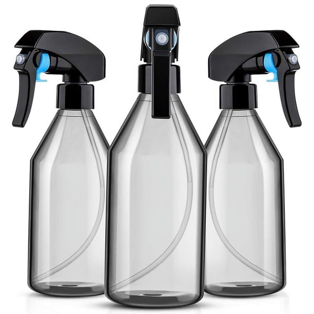 de PláStico en Aerosol para Soluciones Limpieza, Contenedor VacíO Reutilizable 10 Oz con Rociador Gatillo Negro Duradero, Paquete 3