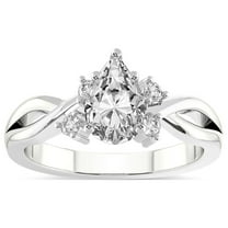 IGI Certified 4 Carat Pear Shape Lab Grown Diamond Engagement Ring | 14K White Gold |Twisted Blossom Diamond Ring | FG-VS1-VS2 Quality Friendly Diamonds